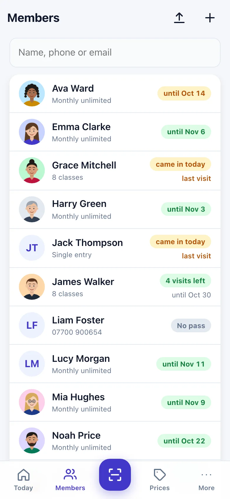 The member list