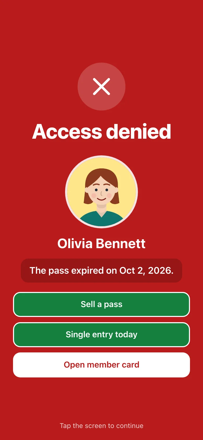 Red: the pass expired