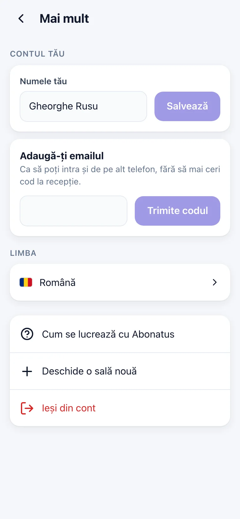 Îți adaugi emailul mai târziu